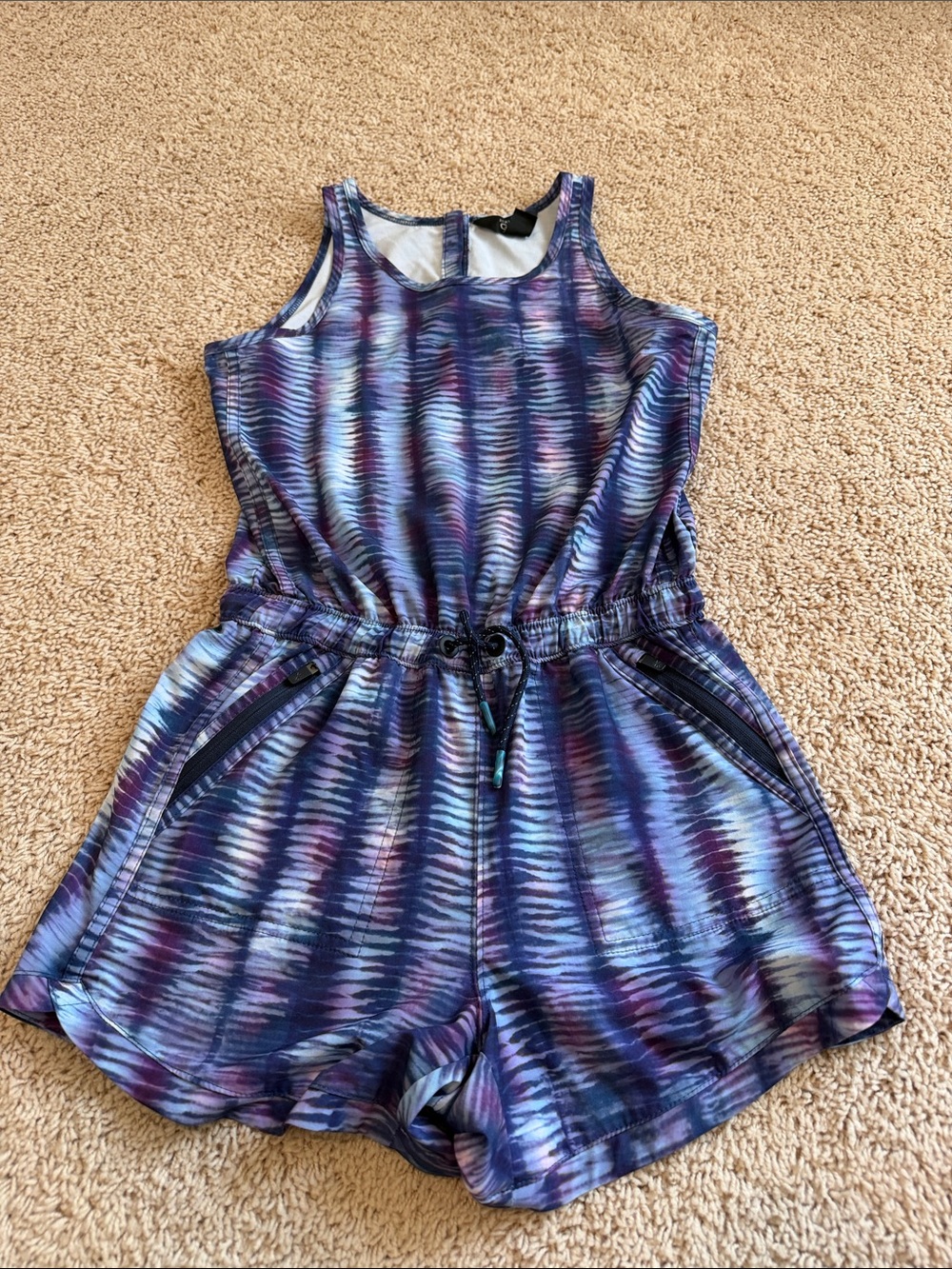 Athleta Purple Multi-Tone Tie-Dye Romper